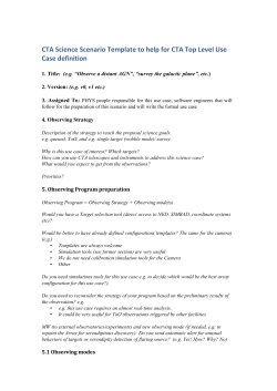 CTA Science Scenario Template to help for CTA Top Level Use