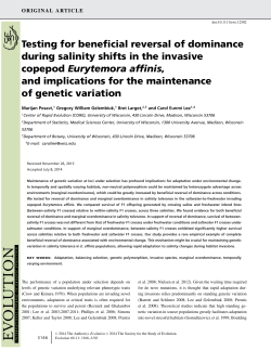 Posavi, M, GW Gelembiuk, B Larget, CE Lee. 2014