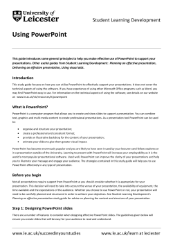 Using PowerPoint - University of Leicester