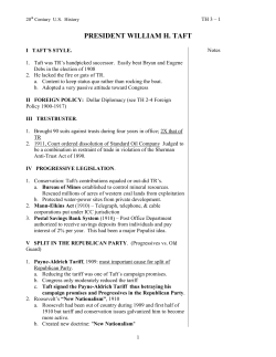 TH 3-1 Taft - T-20th Century US History