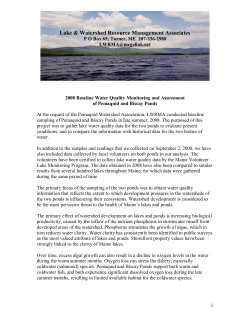 Pemaquid and Biscay Pond Sampling Report