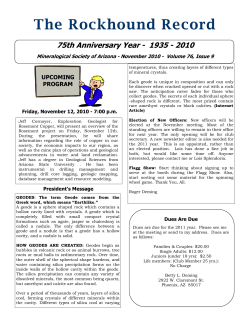 The Rockhound Record - Mineralogical Society of Arizona
