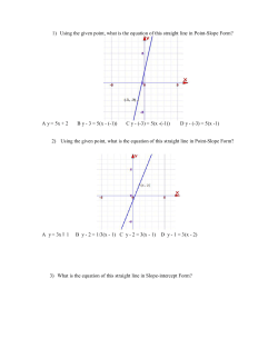 1) Using the given point, what is the equation of this straight line in