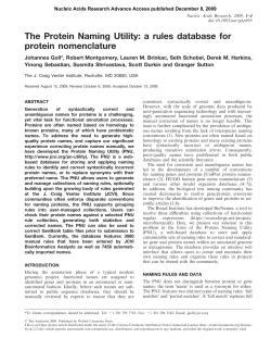 The Protein Naming Utility: a rules database for protein nomenclature