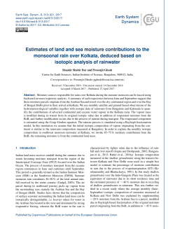 Estimates of land and sea moisture contributions to the monsoonal