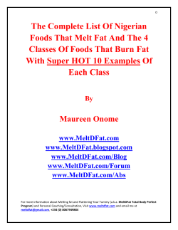 The Complete List Of Nigerian Foods That Melt Fat And The 4