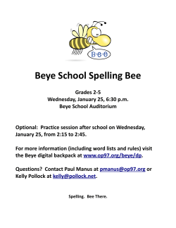 Beye`s Thursday Packet for 1/12 - Oak Park Elementary School