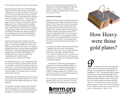 How Heavy were those gold plates?