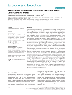 Endurance of larch forest ecosystems in eastern Siberia under