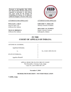 Antonio M. Sanders v. State of Indiana