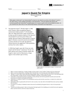 CommonLit | Japan`s Quest for Empire