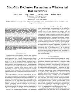 Max-Min D-Cluster Formation in Wireless Ad Hoc Networks