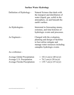 Surface Water Hydrology Definition of Hydrology
