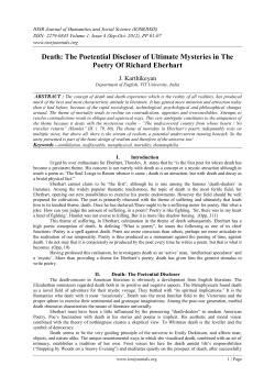 Death: The Poetential Discloser of Ultimate Mysteries in The Poetry