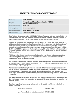 Computerized Trade Reconstruction (&ldquo;CTR&rdquo;) Monthly