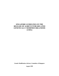 SINGAPORE GUIDELINES ON THE RELEASE OF AGRICULTURE