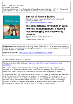 Journal of Peasant Studies The agroecological revolution in Latin