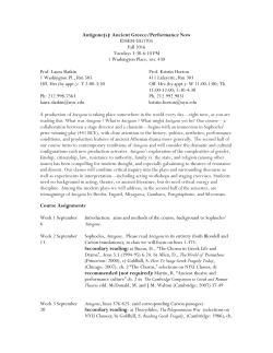 Antigone(s): Ancient Greece/Performance Now IDSEM