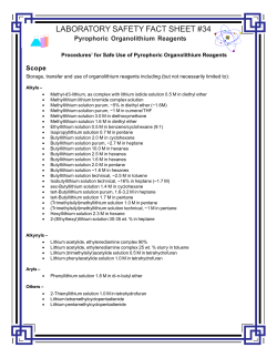 Pyrophoric Organolithium Reagents