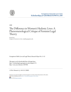 A Phenomenological Critique of Feminist Legal Theory
