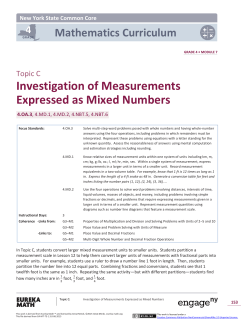 Investigation of Measurements Expressed as Mixed Numbers