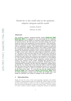Sensitivity to the cutoff value in the quadratic adaptive integrate