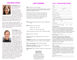 COACHING STAFF JAB LACrOSSe 2011 reGISTrATION