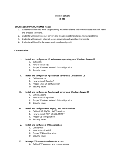 Internet Servers IS 228 COURSE LEARNING OUTCOMES (CLOs) 1