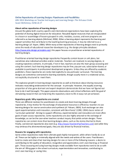1 Online Repositories of Learning Designs