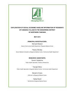 kamanga survey report 2014-15 - The Cedar Foundation Tanzania