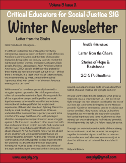 File - CRITICAL EDUCATORS FOR SOCIAL JUSTICE