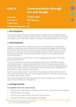 Unit 4: Communication through Art and Design