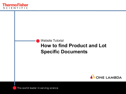 How to find Product and Lot Specific Documents
