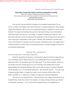 Education, Social Movements and Environmental Learning