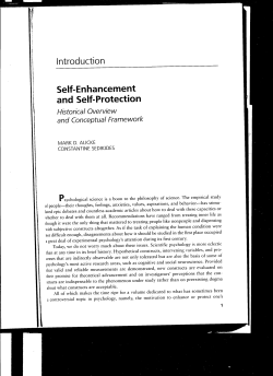 Self-Enhancement and Self-Protection Historical Overview and