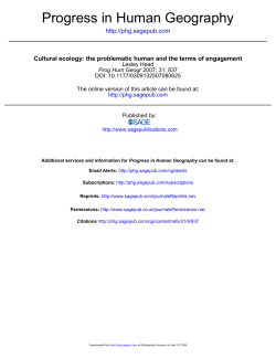 Cultural ecology: the problematic human and the terms of engagement