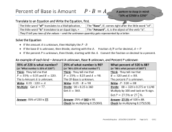 Solving Percent Problems