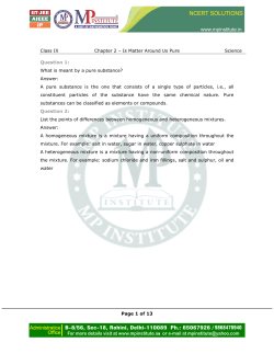 Class IX Chapter 2 &ndash; Is Matter Around Us Pure Science Page 1 of 13