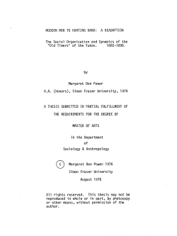 Modern man to hunting band: a readaptation : the social