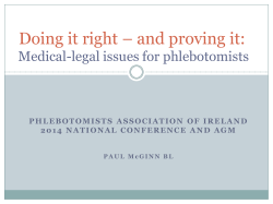 Medical-Legal issues for Phlebotomists