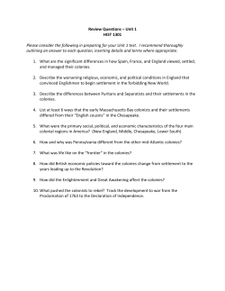 Review Questions &ndash; Unit 1 HIST 1301 Please consider the following