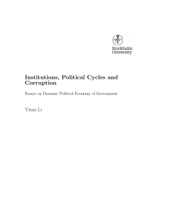 Institutions, Political Cycles and Corruption
