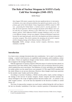 The Role of Nuclear Weapons in NATO`s Early Cold War - UNI-NKE