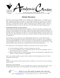 Global Revision - Academic Learning Center