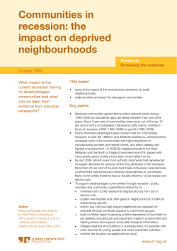 Communities in recession: The impact on deprived neighbourhoods
