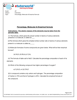 Empirical and molecular formula