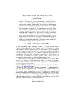 CONFUCIAN LEARNING AND LIBERAL EDUCATION Shun Kwong