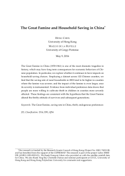 The Great Famine and Household Saving in China
