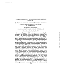 STUDIES ON IMMUNITY TO PNEUMOCOCCUS MUCOSUS (TYPE