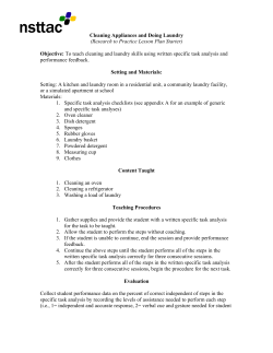 Cleaning Appliances and Doing Laundry